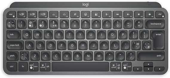 Logitech MX Keys Mini Minimalist Wireless Illuminated Keyboard | Compact, Bluetooth, Backlit, USB-C, Compatible with Apple macOS, iOS, Windows, Linux, Android, Metal Build - Graphite