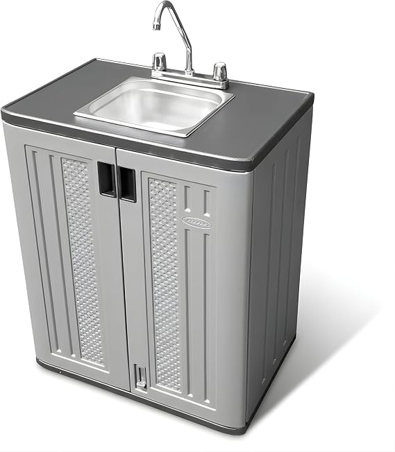 Portable Sink Hand Wash Station Single Basin Portable Handwashing Station with Cold Water Portable Sink for Washing Hand Portable Hand Washing for Food Truck, Concession Stands or Commercial Use