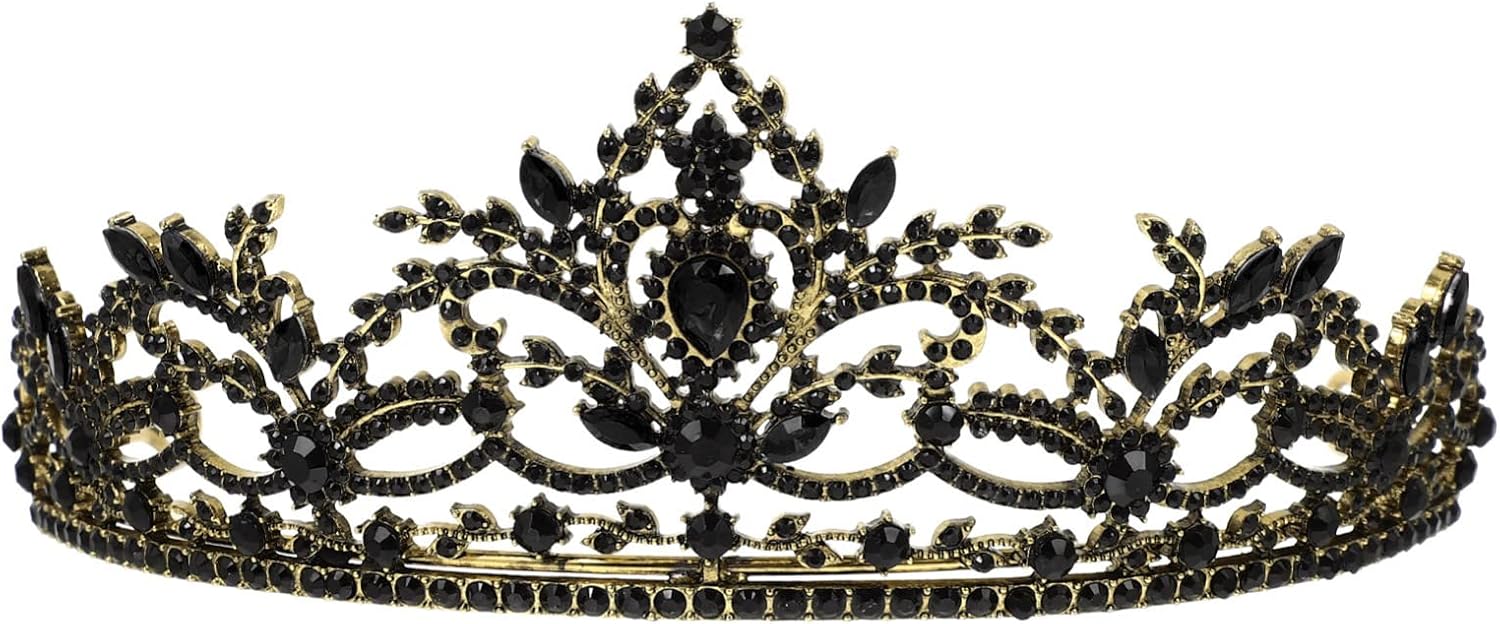 AVFORA As for Black Gifts Lovely Gothic Accessories up Dress Queen Alloy Ladies Hoop Bridal Simple Ornament and Birdal Jewelry, Decor, Western Crowns, Elegant Exquisite Royal Jewelry