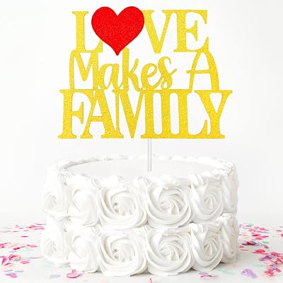 Love Makes a Family Cake Topper, Happy Adoption Day, Happy Gotcha Day Cake Topper, Child Pet Adoption Party Supplies, The Day I Got You Party Decoration Supplies