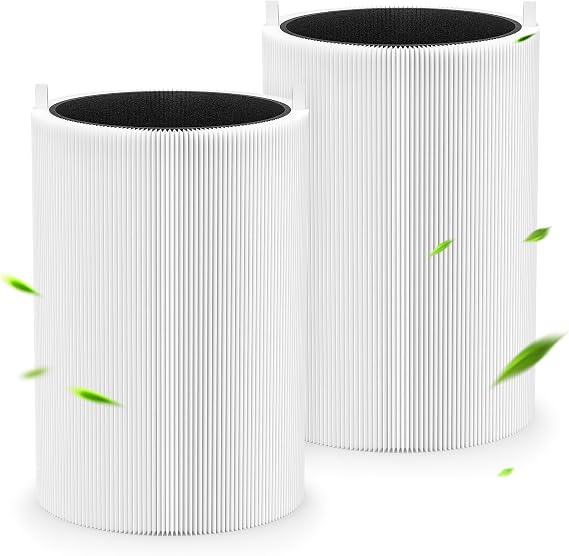 2 Pack 411/3210 Replacement Filter Compatible with Blueair Blue Pure 411 | Compatible with Blueair Blue Pure 411, Pure 411+, 411 Auto, Pure 3210 Air purifiers, H13 HEPA Filter, Activated Carbon System
