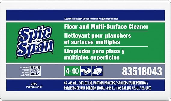 Spic and Span 02011 Floor Cleaner, Spic-n-Span, 3 oz. packs, 45/CT, GN