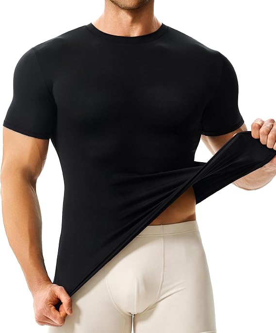 Compression Shirt for Men Faja Shapewear Tank Top Workout Shaper Undershirt | Slimming,Waist Trainer for Men,Breathable,Soft,T-Shirt