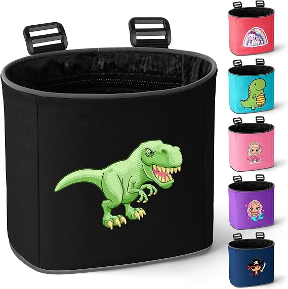 Bike Basket Kids, Boys Bike Basket Waterproof Bicycle Front Basket, Detachable Bike Handlebar Basket, 210D Oxford Cloth Basket Carrier Bag with Cartoon Pattern, Bike Accessories For Girls Boy