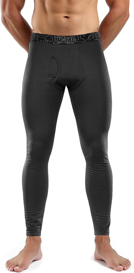 M-Tac Mens Thermal Compression Pants Grid Fleece Lined Base Layer Underwear Bottoms for Cold Weather ECWCS Delta Level 2