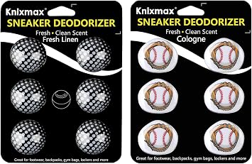 Knixmax Sneaker Deodorizer Shoe Odor Eater Balls Gym Bag Freshener 12 Packs
