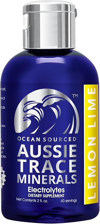 Aussie Trace Minerals - with Lemon Lime Organic Extracts | 2oz / 60mL | Electrolyte Hydration Drops | Magnesium Rich, Low Sodium