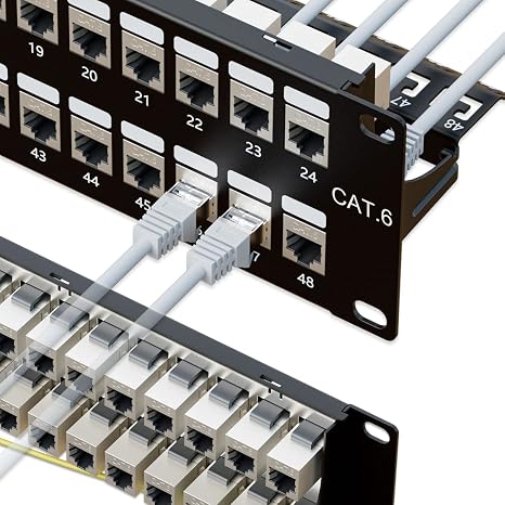iwillink Cat6 Shielded Patch Panel 48 Port with RJ45 Keystone Coupler
