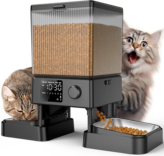 oneisall 5L Automatic Cat Feeder with Timer for 2 Cats