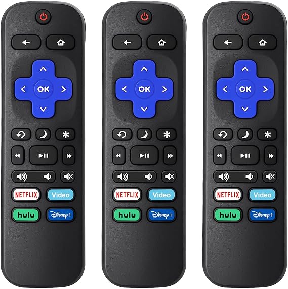 3 Pack Universal Remote for All Roku-TV Remotes, Replacement for Onn-Hisense-TCL-Westinghouse-Sharp-Philips-Element Roku TV Remote