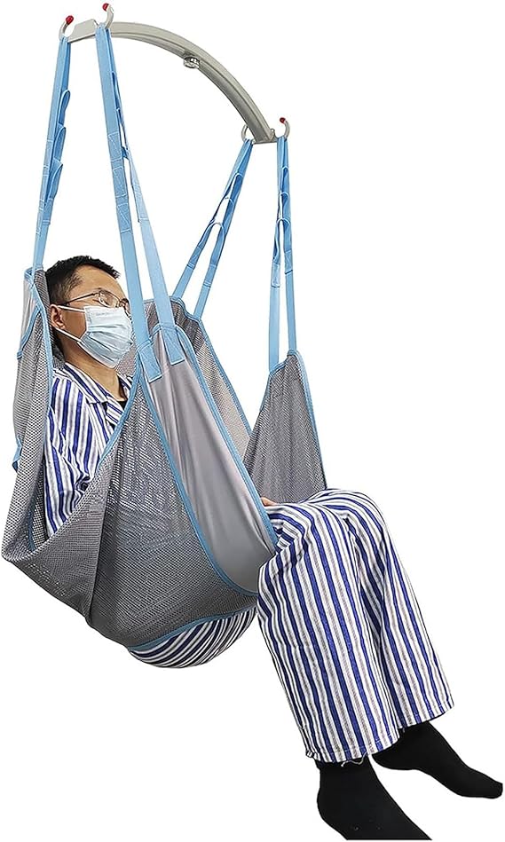 Patient Lift Sling Full Body Hoyer Lift Sling for Home Use, Universal Hygiene Sling Patient Assist Sling for a Patient Transfer and Toileting with The Aid of a Patient Hoist(Size:Large)
