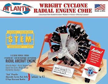 Wright Cyclone Radial Aircraft Engine C9HE (STEM) 1/12 Scale Model Kit