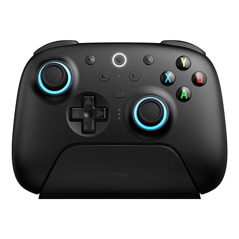 8Bitdo Ultimate 2 Wireless Controller for PC, Apple, Steam & Android, Black | TMR Joysticks, Hall/Tactile Triggers, 8Speed 2.4G, 1000Hz Polling Rate, Motion Control, RGB Fire Ring, Charging Dock