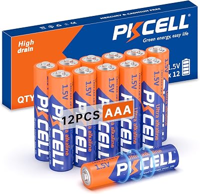 PKCELL AAA Batteries 12 Pack, Triple A Batteries, 1.5V High-Performance Alkaline Battery for Flashlights Keyboards Clocks Toys Remote Controls, 10-Year Shelf Life