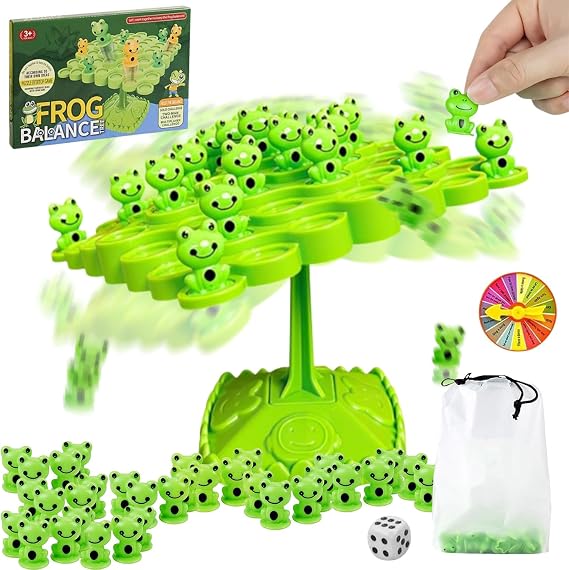 Frog Balance Game, Balance Board Game, Two-Player Balanced Tree Board Game, Montessori Frog Balance Tree Educational Toys, Children Desktop Game Gift for Boys Girls