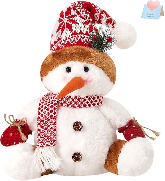 Figurines Plush Doll Decorations Decor Snowman Christmas Tabletop