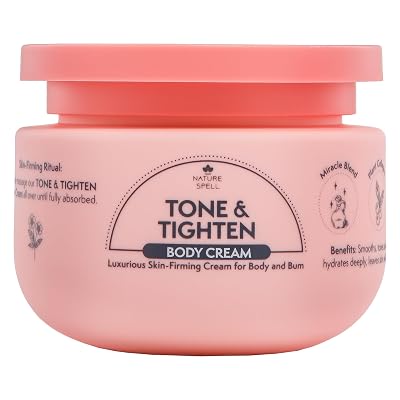 Nature Spell Firming & Toning Body Cream, with Hyaluronic Acid, Plant Collagen & Ginseng, Tightening Moisturizer for Skin Elasticity, For All Skin Types, Vegan, 8.45 fl oz