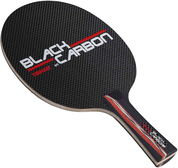 Tibhar Black Carbon Table Tennis and Ping Pong Blade - ST Handle Type