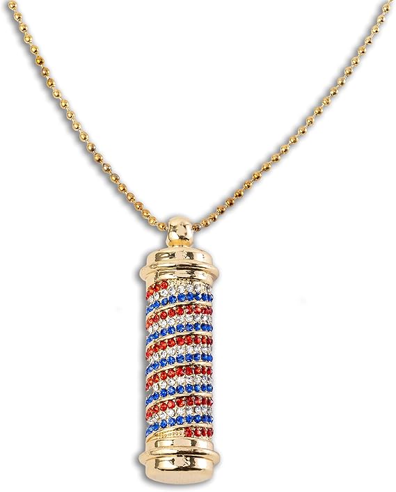 Gold Barber Pole Bling Necklace