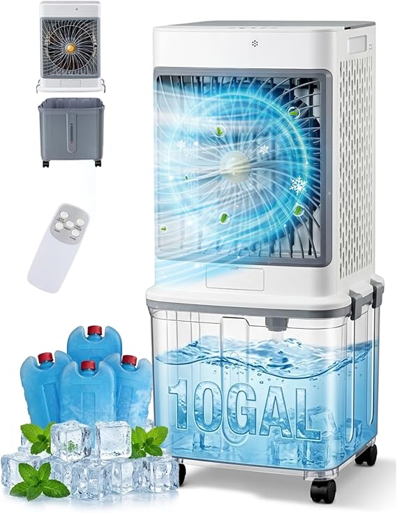 Swamp Coolers Portable Air Conditioners, 10-Gallon Evaporative Air Cooler