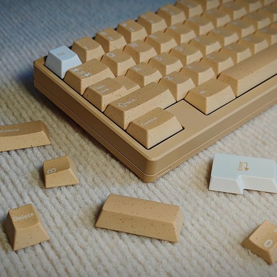 Sumgsn 137 Keys PBT Dye Sub Keycaps Cherry Profile Yellow Keycaps Set | Fit for 61/64/87/104/108 Cherry Mx Switches Mechanical Keyboard