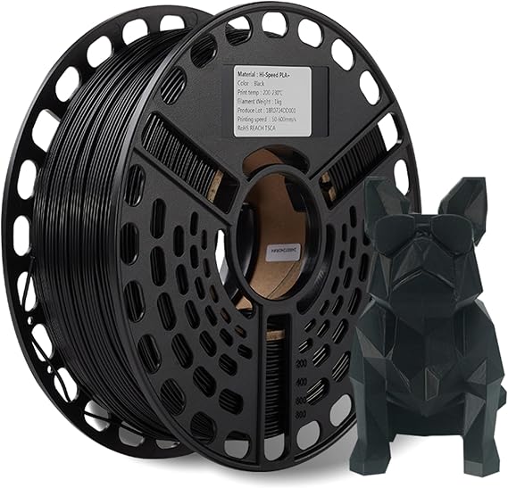 ANTINSKY PLA+ High Speed Filament 1.75mm High Toughness PLA Plus 3D Printer Filament Dimensional Accuracy +/- 0.02mm, 1kg Spool(2.2lbs) for Most FDM 3D Printers, Support Bambu Lab AMS Lite, Black