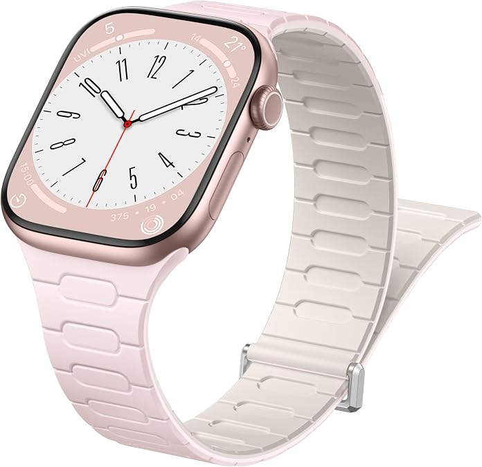 Easuny Magnetic Silicone Band Compatible with Apple Watch Bands for Women 40mm 41mm 42mm 38mm 44mm 45mm 46mm 49mm Men, Sport Waterproof Security Strap for iWatch Series 11 SE 3 2 10 9 8 7 6 5 4 Ultra