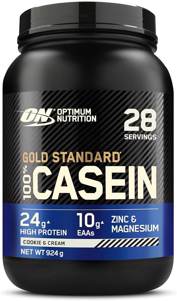Optimum Nutrition Gold Standard Casein Slow Digesting Protein Powder with Zinc, Magnesium and Naturally Occurring Glutamine and Amino Acids, Cookies