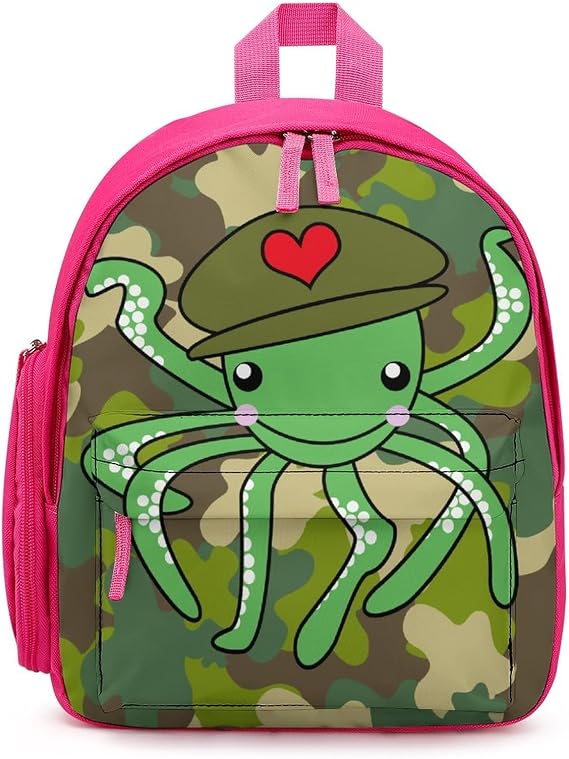 Small School Backpack Cute Mini Backpacks for Girls Lightweight Daypacks for Kids Camouflage Octopus