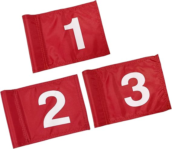 3PCS Numbered Golf Flag 8x6 Inch Upgraded Dual-Layer 420D Nylon