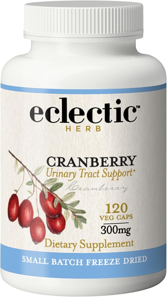 Eclectic Herb - Organic Cranberry Capsules | Urinary Tract Support | Cranberry Supplement for Urinary Tract Health | US-Grown, Non-GMO, Gluten Free, Vegan (120 CT | 300 mg)