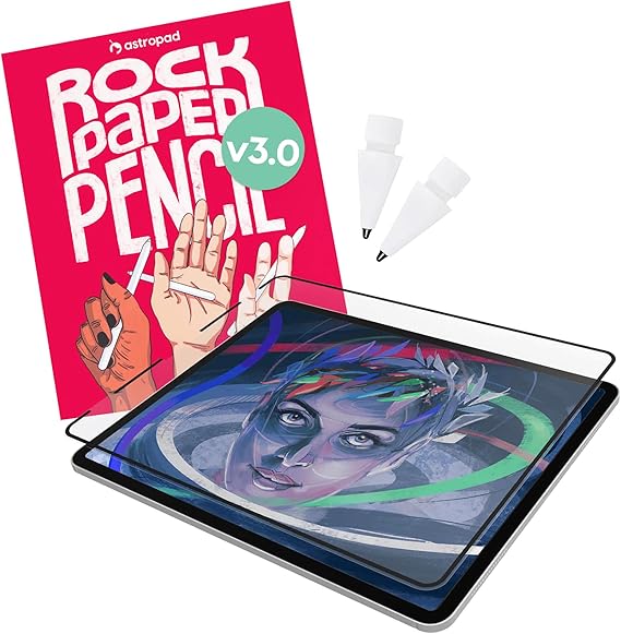 Astropad Rock Paper Pencil v3.0 Paper Screen Protector for iPad Pro 11 inch (M4, M5) + Apple Pencil Tips Replacement 2 Pack Apple Pencil 1st/2nd Gens and Pencil Pro