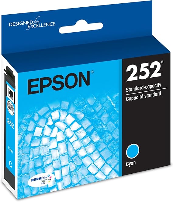 Epson 252 Genuine Ink Standard Capacity Cyan Cartridge T252220