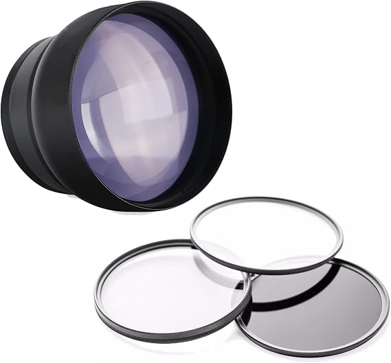 Canon PowerShot SX50 HS & SX60 HS 2.2X High Definition Super Telephoto Lens + Lens/Filter Adapter + 58mm Filters
