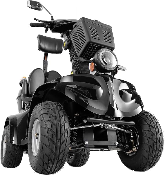 Heavy Duty Mobility Scooters for Seniors, 4 Wheel Mobility Scooters for Old People, Easy to Install and Drive for Elderly (Black)