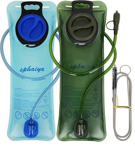 2 Pack Hydration Bladder 2L-3L with Cleaning Brush - Wide Opening, Leak Proof Water Reservoir for Hiking Cycling Running Camping Backpack - BPA Free