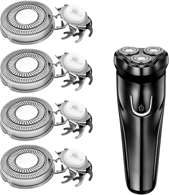 4 PCS Replacement Shaver Head Compatible with Pitbull Skull,Electric Shaver Replacement Blades Compatible with Pitbull Gold Pro,Shaver Replacement Heads(Silver)