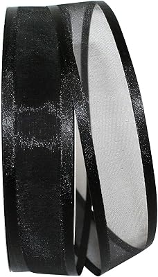 Reliant Ribbon Sheer Satin Edge 2 Ribbon, 1-12 Inch X 100 Yards, Black