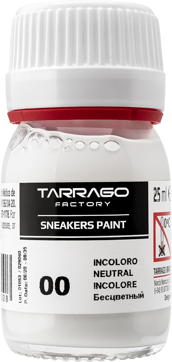 Tarrago Sneaker Leather PaintAcrylic Customize Shoe Paintfor Sneakers, Boots, Bags, PursesMatte,Flexible, Perfect CoverageNeutral #000 0.8 Fl.Oz.