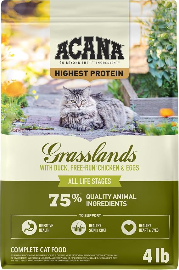 ACANA Grain-Free Dry Cat Food Grasslands Recipe 4lb Bag