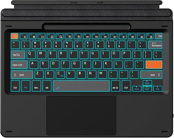 Doohoeek Surface Pro 11/10/9/X/8 13 Inch Keyboard, Bluetooth Keyboard with Touch Pad & Lighting Keys Compatible with Surface Pro 13" Copilot+, Pen & Tablets NOT Included