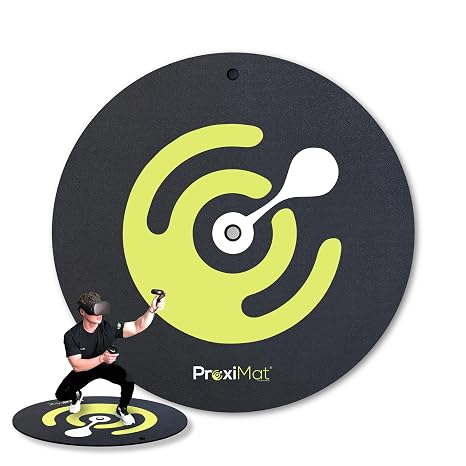 VR Mat - ProxiMat Core - Round Anti-Fatigue Mat for Virtual Reality - Play with Both Feet on The Mat - Compatible with Oculus Meta Quest, Playstation VR, HTC VIVE, and More (42 in.)
