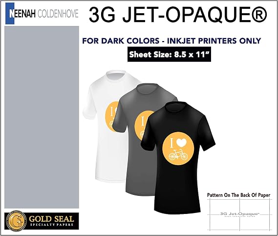 3G Jet Opaque - Inkjet Heat Transfer Paper 8.5"x11" 5 SHEETS*