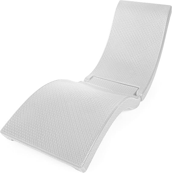 Pool Mate Luxury Swimming Pool Patio Chaise Lounge Chair, Vanilla