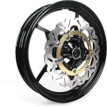 Front Wheel Rim and Brake Disc Rotor for Ninja 400 EX400 Z400 2018-2025 ABS include Motorcycle Replacement Accessories Gloss Black 2019 2020 2021 2022 2023 2024