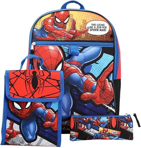 BIOWORLD Kids Spider-man 6-Piece Backpack Set (Little Kid/Big Kid)