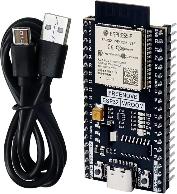 Freenove ESP32 Dev Board Kit, Dual-core 32-bit 240 MHz Microcontroller Development, Onboard WiFi+BT, Python C Code, Example Projects Tutorial