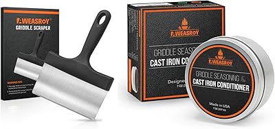 Stainless Steel Griddle Scraper with Griddle Seasoning