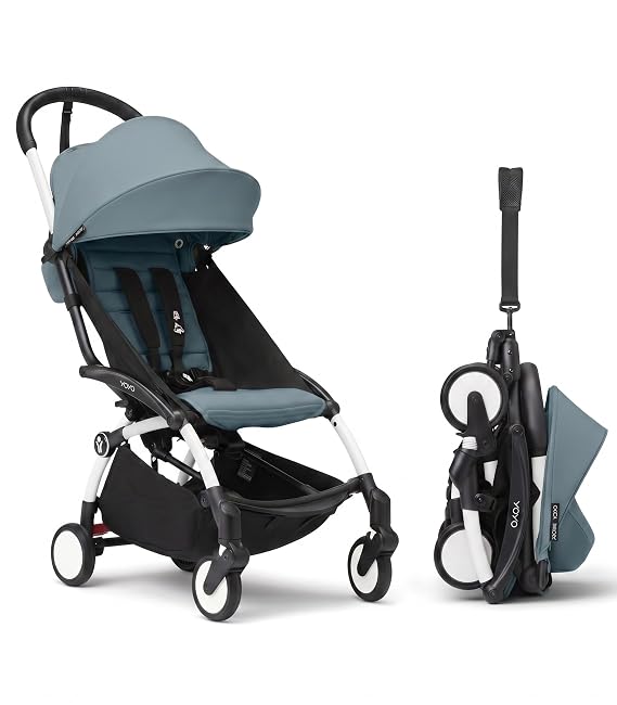 Stokke YOYO3 Travel Stroller from 6 Months, Easy Fold, White/Aqua