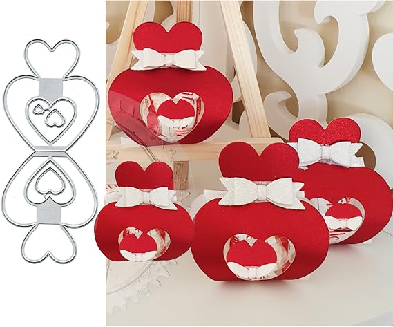 Valentine's Candy Box Metal Cutting Die Cuts, Valentine's Candy Box Embossing Stencils DIY Crafts Cards Cutting Dies Cuts for DIY Embossing Card Making Photo Decorative Paper Dies Scrapbooking